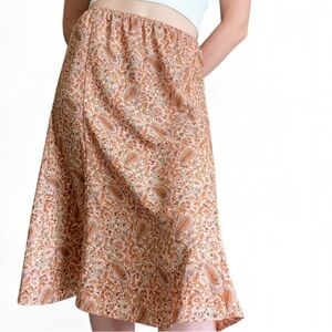 Rena Rowan Pink & Green Vintage Floral Paisley Skirt